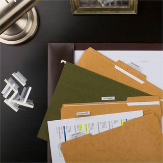 Insertable Index Tabs with Printable Inserts, 1/5-Cut, Clear, 1.5" Wide, 25/Pack