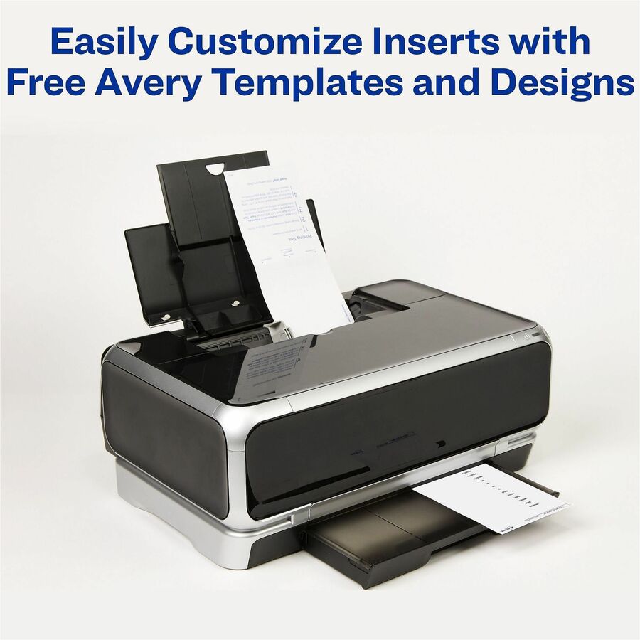 Insertable Index Tabs with Printable Inserts, 1/5-Cut, Clear, 1.5" Wide, 25/Pack
