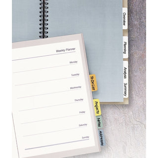 Printable Plastic Tabs with Repositionable Adhesive, 1/5-Cut, Assorted Colors, 1.25" Wide, 96/Pack