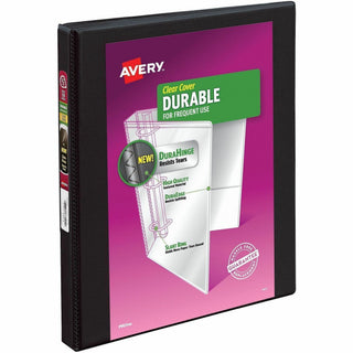 Durable View Binder with DuraHinge and Slant Rings, 3 Rings, 0.5" Capacity, 11 x 8.5, Black