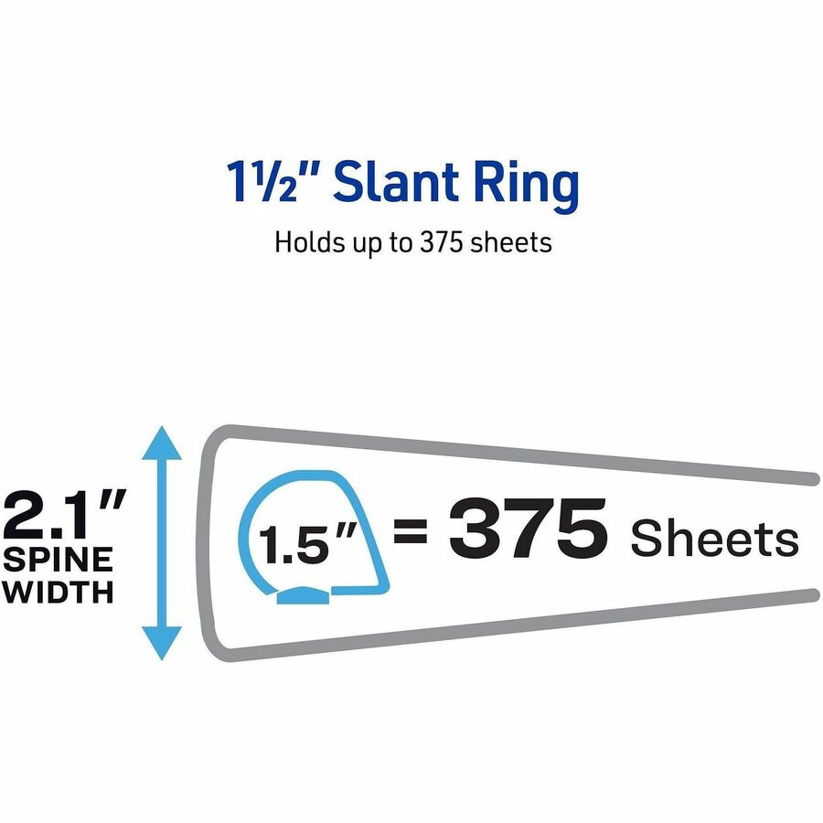 Durable View Binder with DuraHinge and Slant Rings, 3 Rings, 1.5" Capacity, 11 x 8.5, Black
