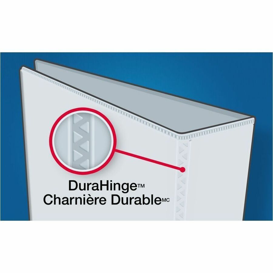 Durable View Binder with DuraHinge and Slant Rings, 3 Rings, 1.5" Capacity, 11 x 8.5, White