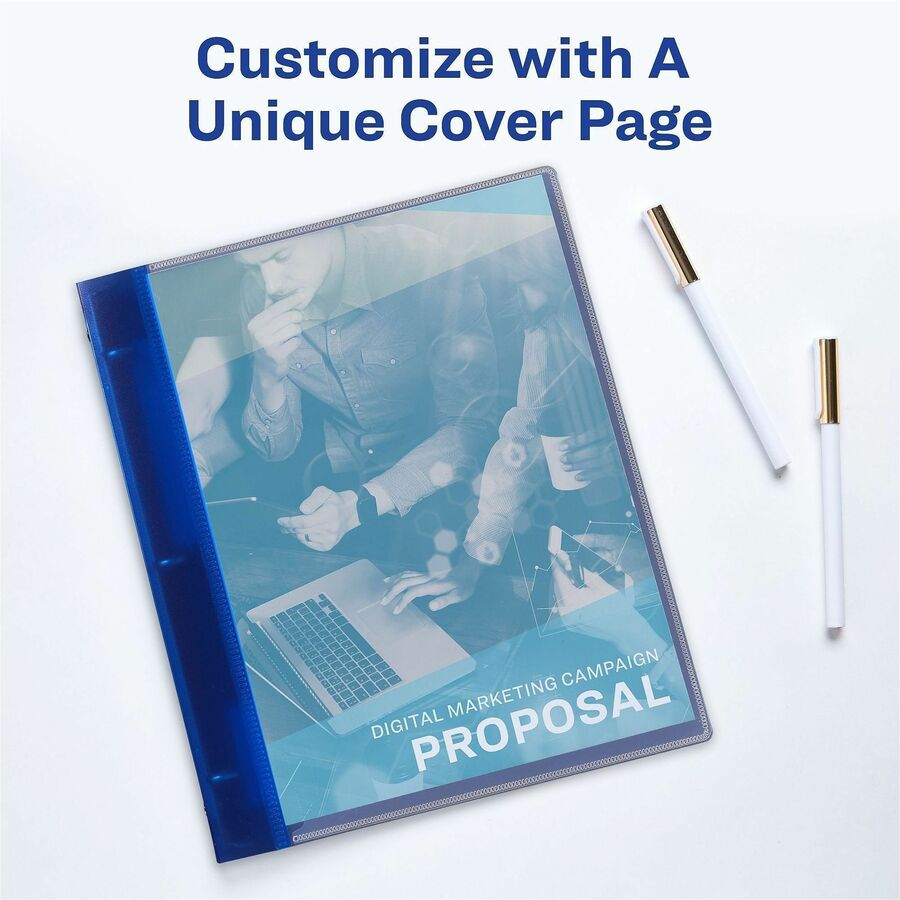 Flexible View Binder with Round Rings, 3 Rings, 0.5" Capacity, 11 x 8.5, Blue