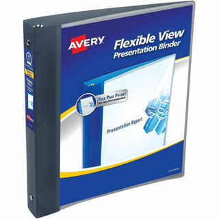 Flexible View Binder with Round Rings, 3 Rings, 1" Capacity, 11 x 8.5, Gray