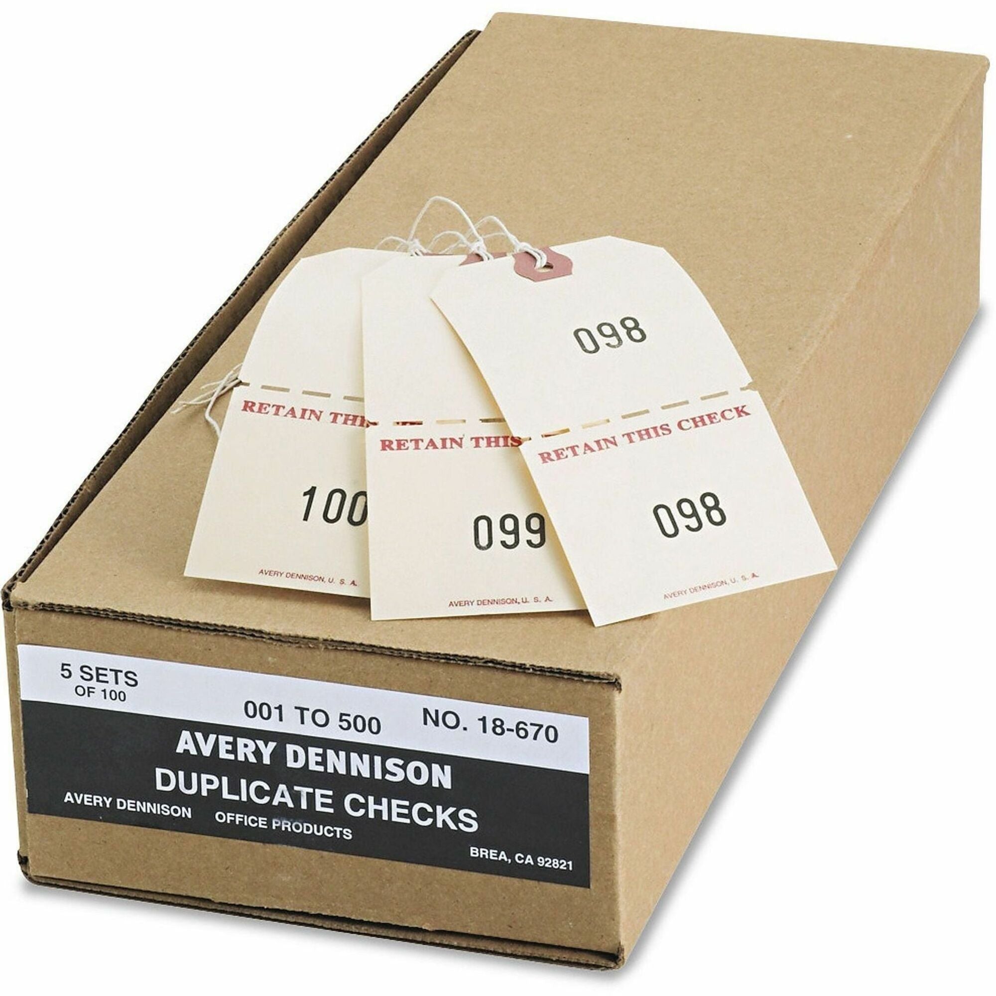 Duplicate Auto Park Tags, 1-500, 4.75 x 2.38, Manila, 500/Box