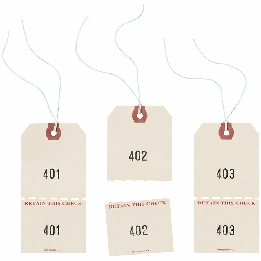 Duplicate Auto Park Tags, 1-500, 4.75 x 2.38, Manila, 500/Box