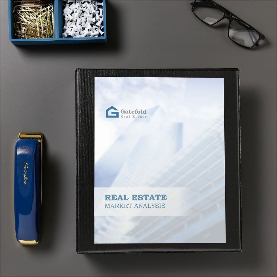 Showcase Economy View Binder with Round Rings, 3 Rings, 1" Capacity, 11 x 8.5, Black