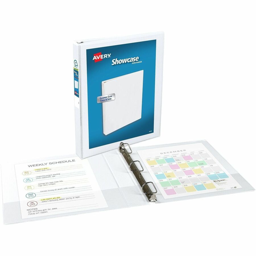 Showcase Economy View Binder with Round Rings, 3 Rings, 1" Capacity, 11 x 8.5, White