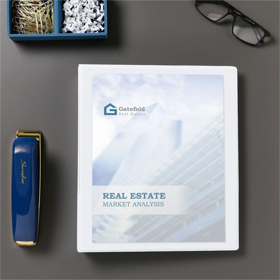 Showcase Economy View Binder with Round Rings, 3 Rings, 1.5" Capacity, 11 x 8.5, White