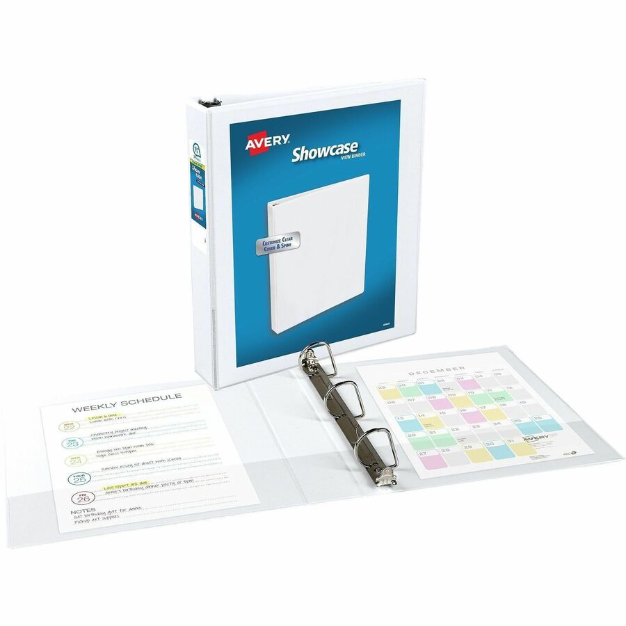 Showcase Economy View Binder with Round Rings, 3 Rings, 1.5" Capacity, 11 x 8.5, White