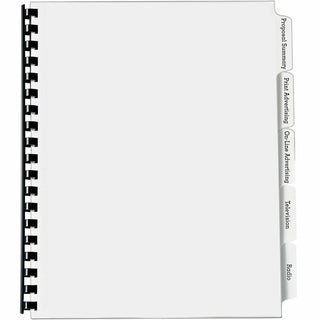 Customizable Print-On Dividers, Unpunched, For Xerox 5090 Copiers, 5-Tab, 11 x 8.5, White, 30 Sets