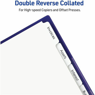 Customizable Print-On Dividers, For Xerox 4135 Copiers and Docutech, 3-Hole Punched, 5-Tab, 11 x 8.5, White, 30 Sets