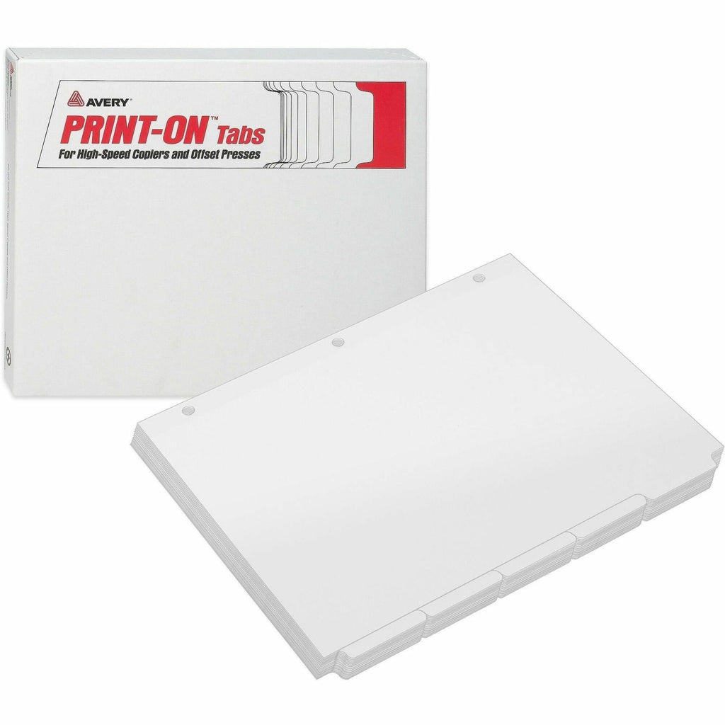 Customizable Print-On Dividers, For Xerox 4135 Copiers and Docutech, 3-Hole Punched, 5-Tab, 11 x 8.5, White, 30 Sets