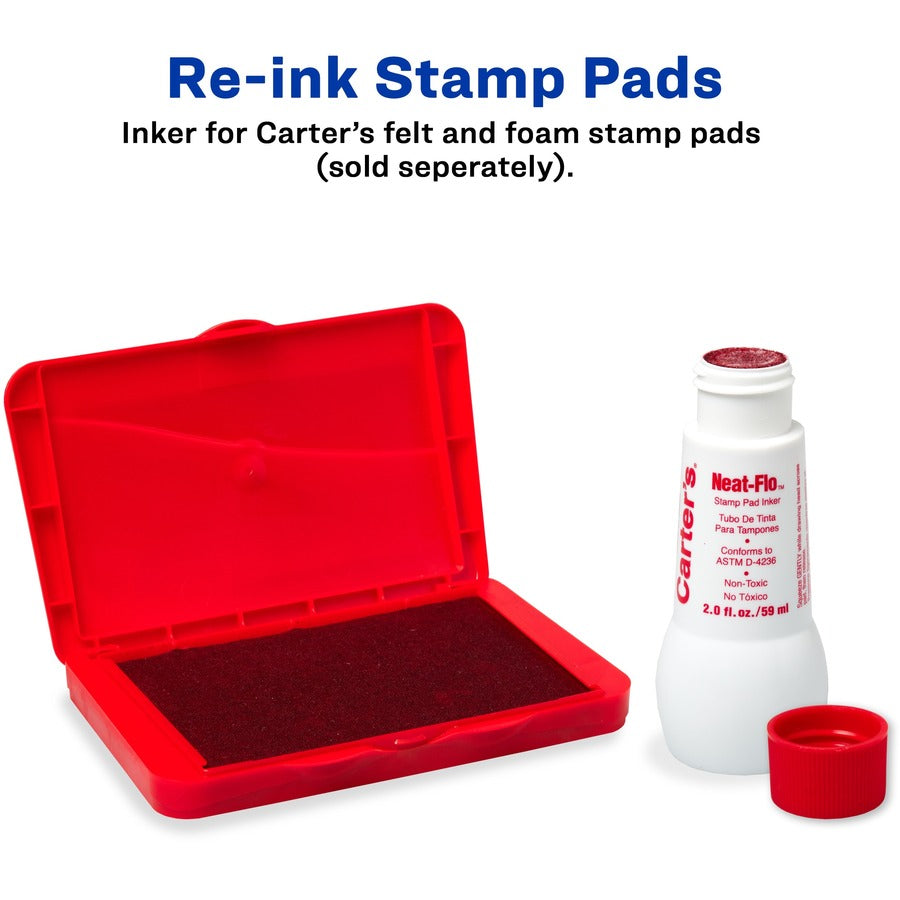 Carter's Stamp Pad Inker - 1 Each - Red Ink - 2 fl oz - Red - 