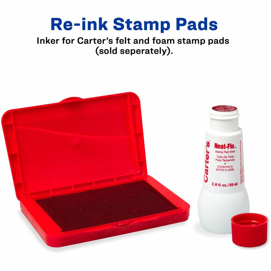 Carter's Stamp Pad Inker - 1 Each - Red Ink - 2 fl oz - Red