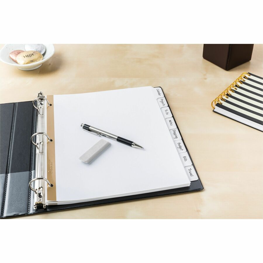 Write and Erase Big Tab Paper Dividers, 8-Tab, 11 x 8.5, White, White Tabs, 1 Set
