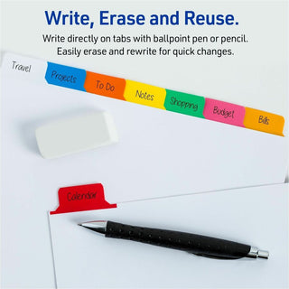 Write and Erase Big Tab Paper Dividers, 8-Tab, 11 x 8.5, White, Assorted Tabs,1 Set