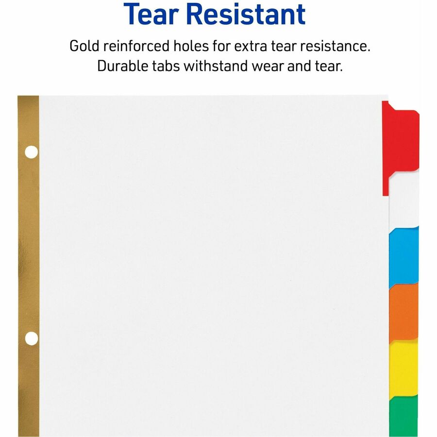 Write and Erase Big Tab Paper Dividers, 8-Tab, 11 x 8.5, White, Assorted Tabs,1 Set
