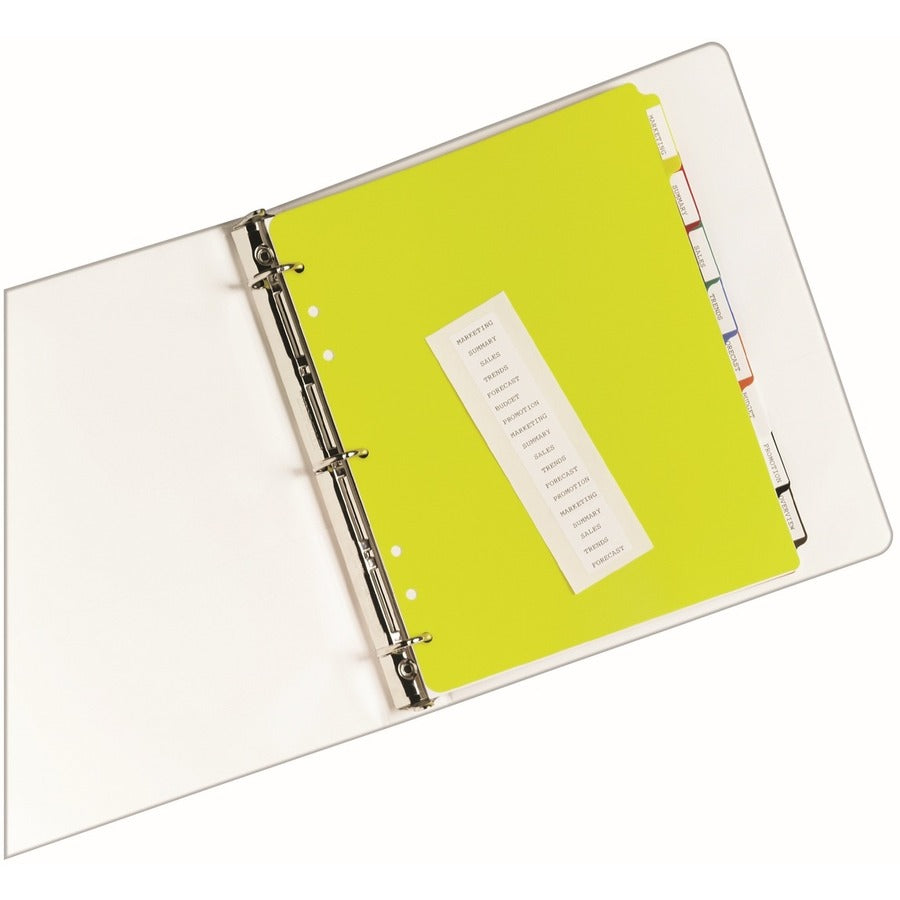 Heavy-Duty Plastic Dividers with Multicolor Tabs and White Labels , 8-Tab, 11 x 8.5, Assorted, 1 Set