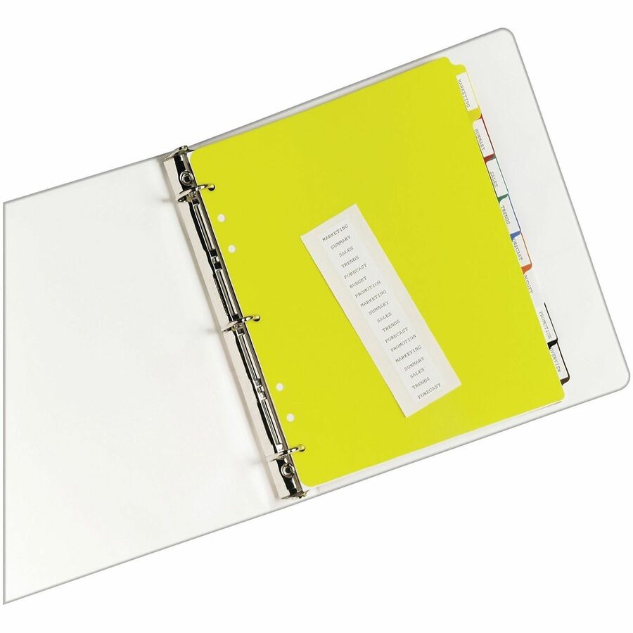 Heavy-Duty Plastic Dividers with Multicolor Tabs and White Labels , 8-Tab, 11 x 8.5, Assorted, 1 Set