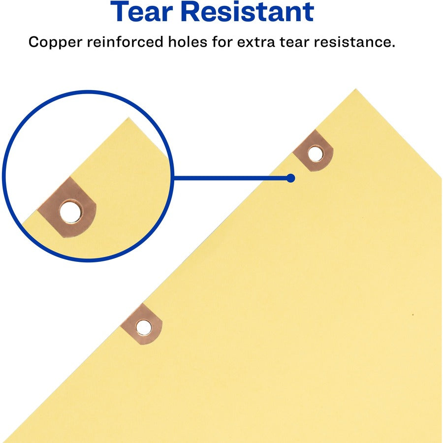 Preprinted Black Leather Tab Dividers w/Copper Reinforced Holes, 31-Tab, 1 to 31, 11 x 8.5, Buff, 1 Set