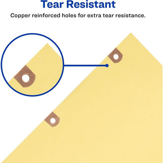 Preprinted Black Leather Tab Dividers w/Copper Reinforced Holes, 31-Tab, 1 to 31, 11 x 8.5, Buff, 1 Set