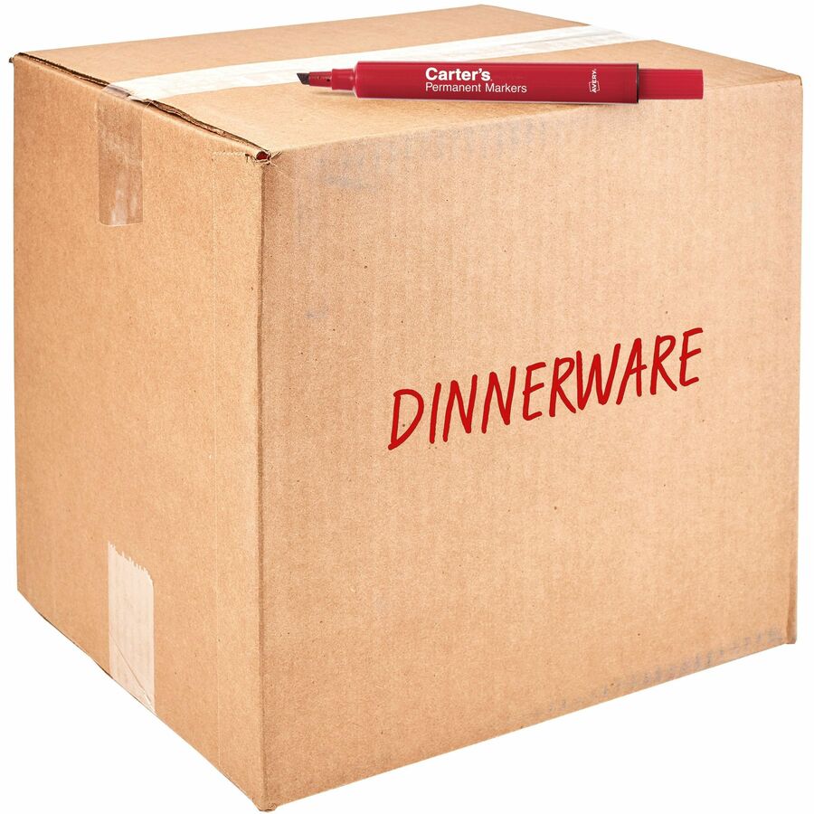 Avery Permanent Markers - Large Desk-Style Size - Chisel Marker Point Style - Red - 1 Each