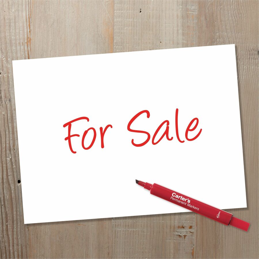 Avery Permanent Markers - Large Desk-Style Size - Chisel Marker Point Style - Red - 1 Each