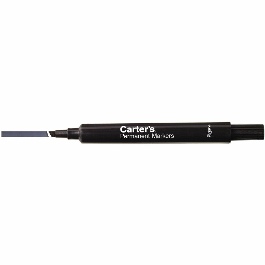 Large Desk Style Permanent Marker, Broad Chisel Tip, Black, Dozen