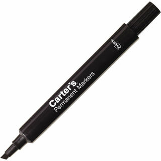 Large Desk Style Permanent Marker, Broad Chisel Tip, Black, Dozen