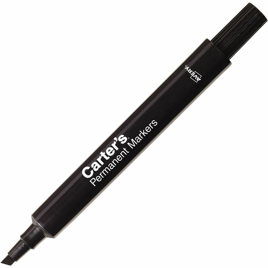 Large Desk Style Permanent Marker, Broad Chisel Tip, Black, Dozen