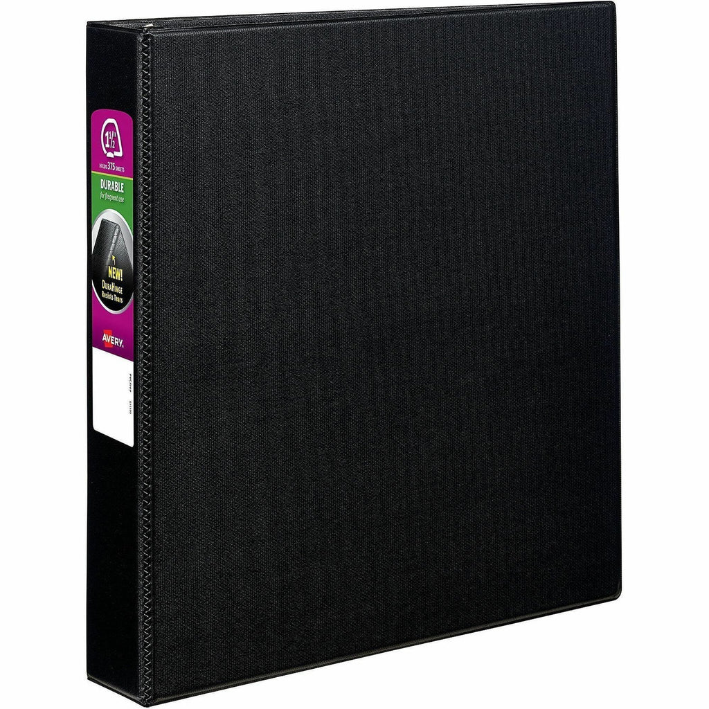 Durable Non-View Binder with DuraHinge and Slant Rings, 3 Rings, 1.5" Capacity, 11 x 8.5, Black