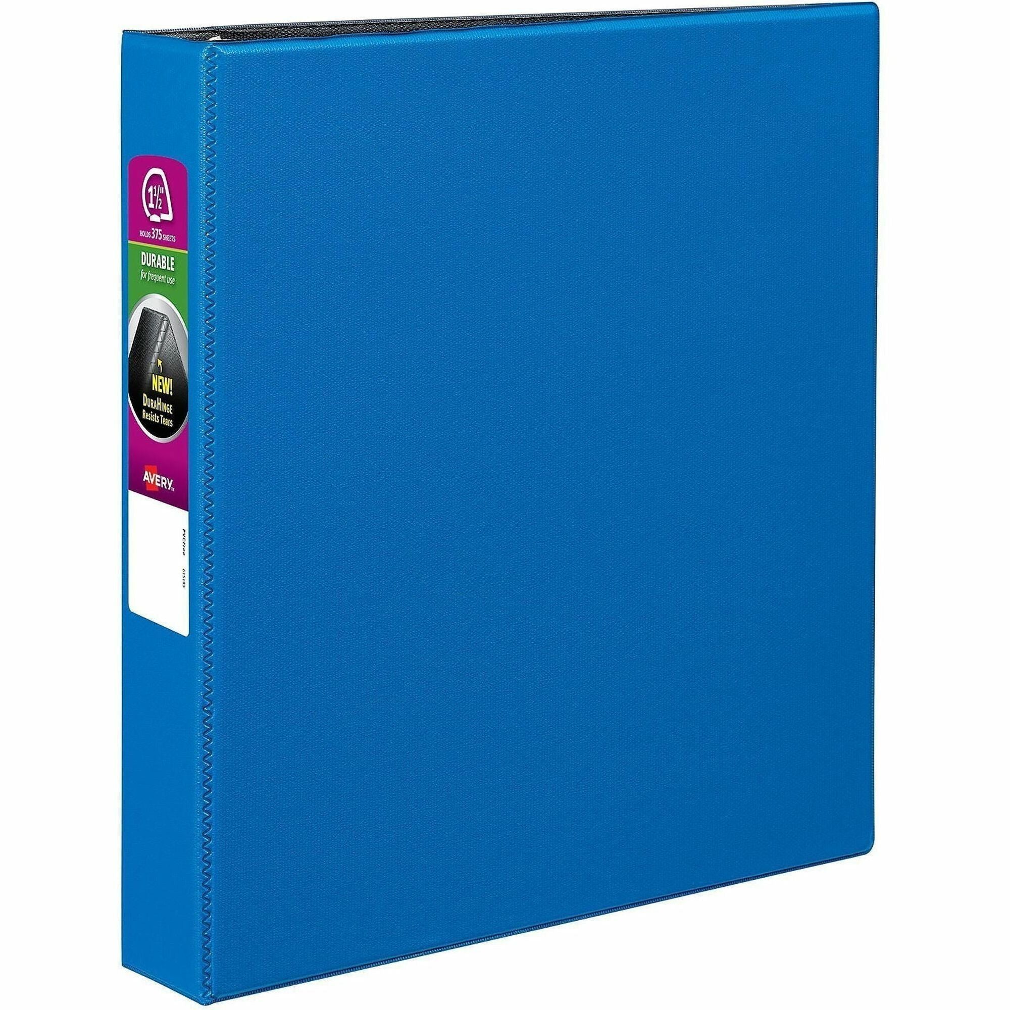 Durable Non-View Binder with DuraHinge and Slant Rings, 3 Rings, 1.5" Capacity, 11 x 8.5, Blue