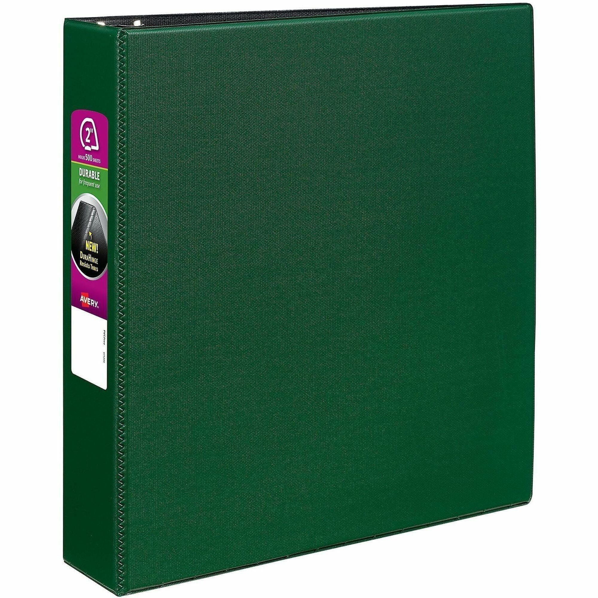 Durable Non-View Binder with DuraHinge and Slant Rings, 3 Rings, 2" Capacity, 11 x 8.5, Green