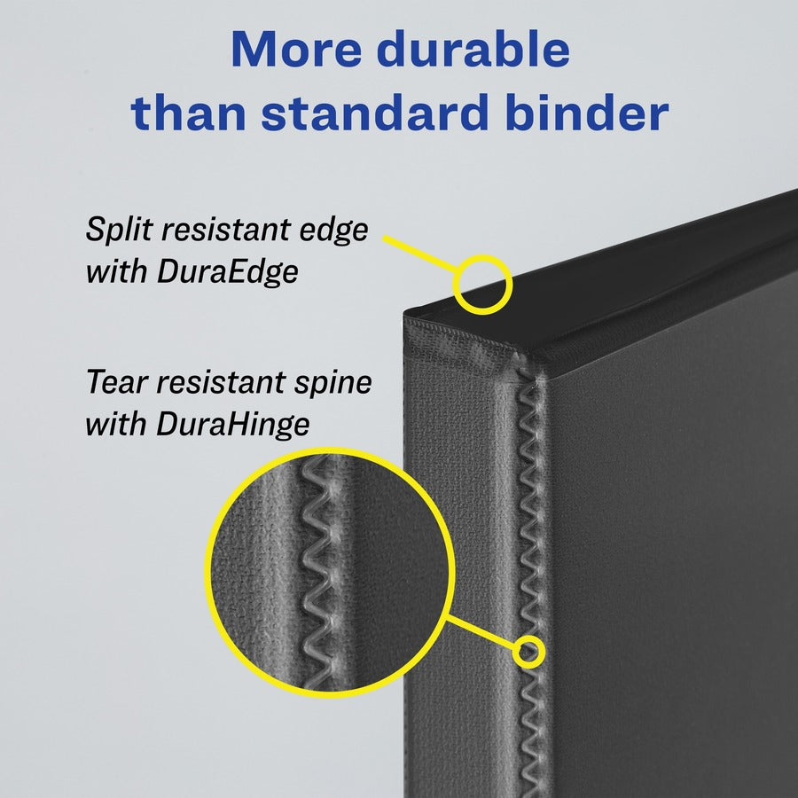 Durable Non-View Binder with DuraHinge and Slant Rings, 3 Rings, 3" Capacity, 11 x 8.5, Black
