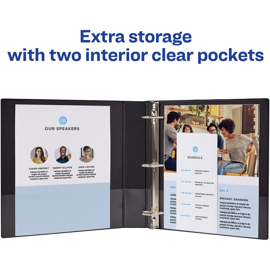 Durable Non-View Binder with DuraHinge and Slant Rings, 3 Rings, 3" Capacity, 11 x 8.5, Black