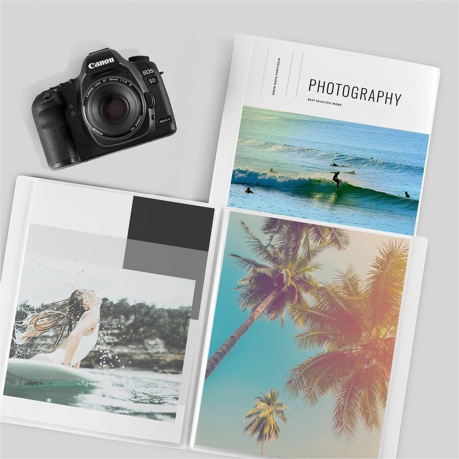 Avery White Presentation Book - Letter - 8 1/2" x 11" Sheet Size - 24 Sheet Capacity - Internal Pocket(s) - Polypropylene - Non-stick, Spill-free, Durable - 1 Each