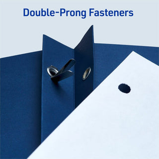 Two-Pocket Folder, Prong Fastener, 0.5" Capacity, 11 x 8.5, Dark Blue, 25/Box