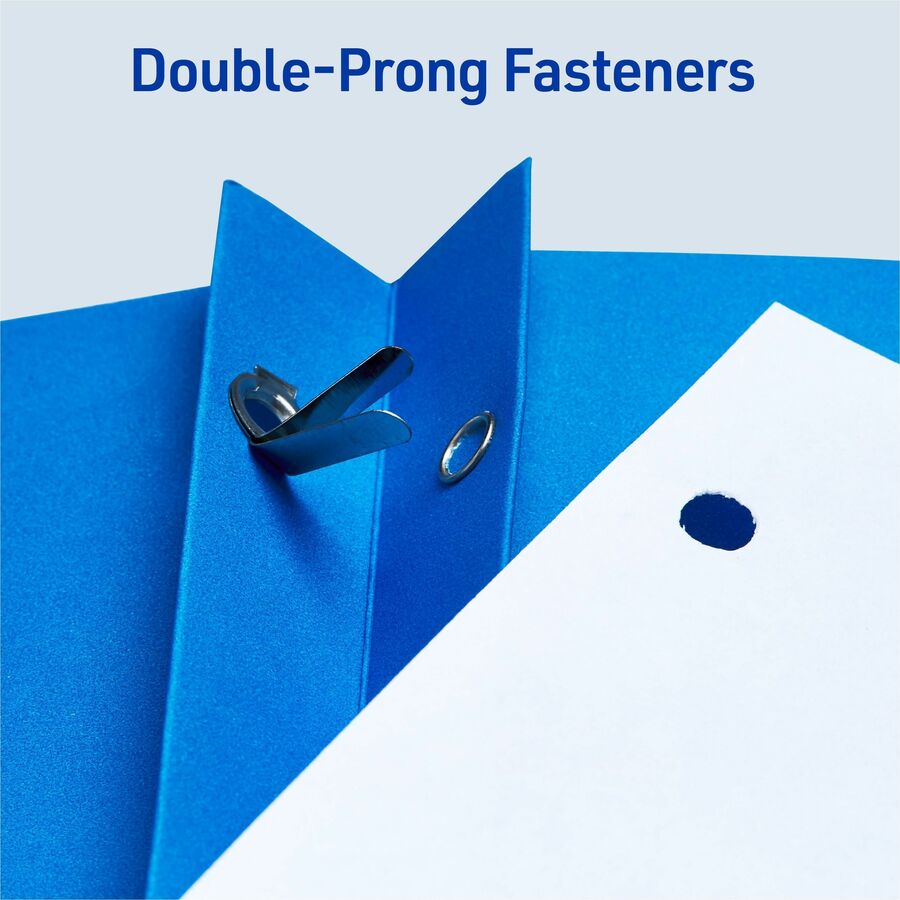 Two-Pocket Folder, Prong Fastener, 0.5" Capacity, 11 x 8.5, Light Blue, 25/Box