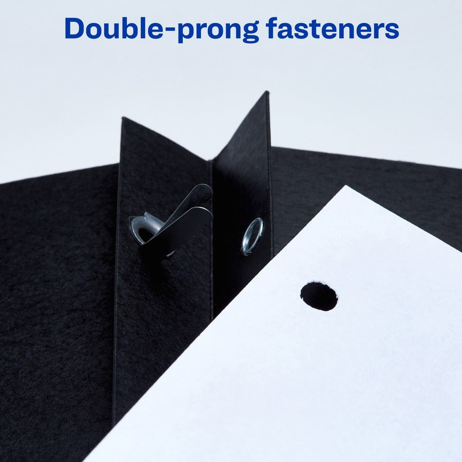 Two-Pocket Folder, Prong Fastener, 0.5" Capacity, 11 x 8.5, Black, 25/Box