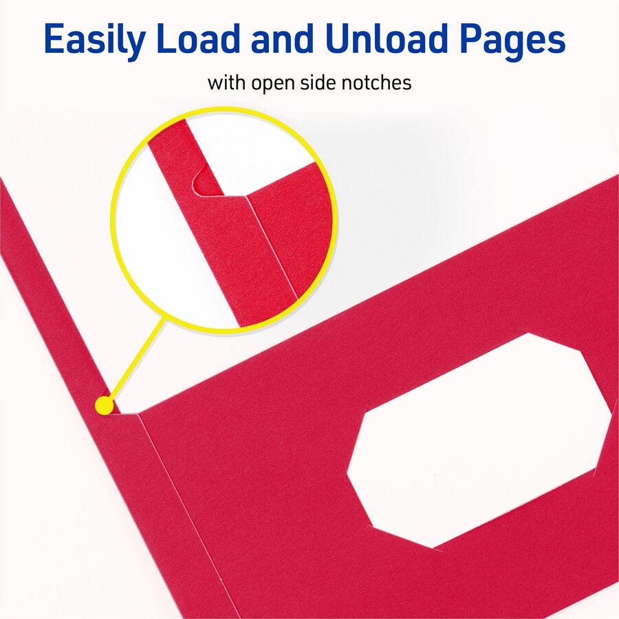 Two-Pocket Folder, Prong Fastener, 0.5" Capacity, 11 x 8.5, Red, 25/Box