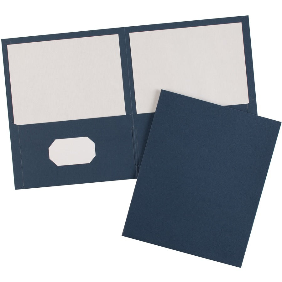 Two-Pocket Folder, 40-Sheet Capacity, 11 x 8.5, Dark Blue, 25/Box