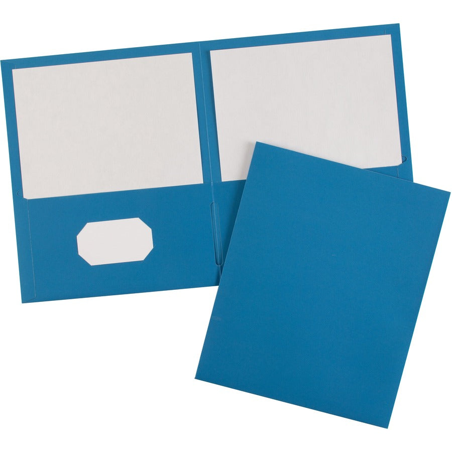Two-Pocket Folder, 40-Sheet Capacity, 11 x 8.5, Light Blue, 25/Box