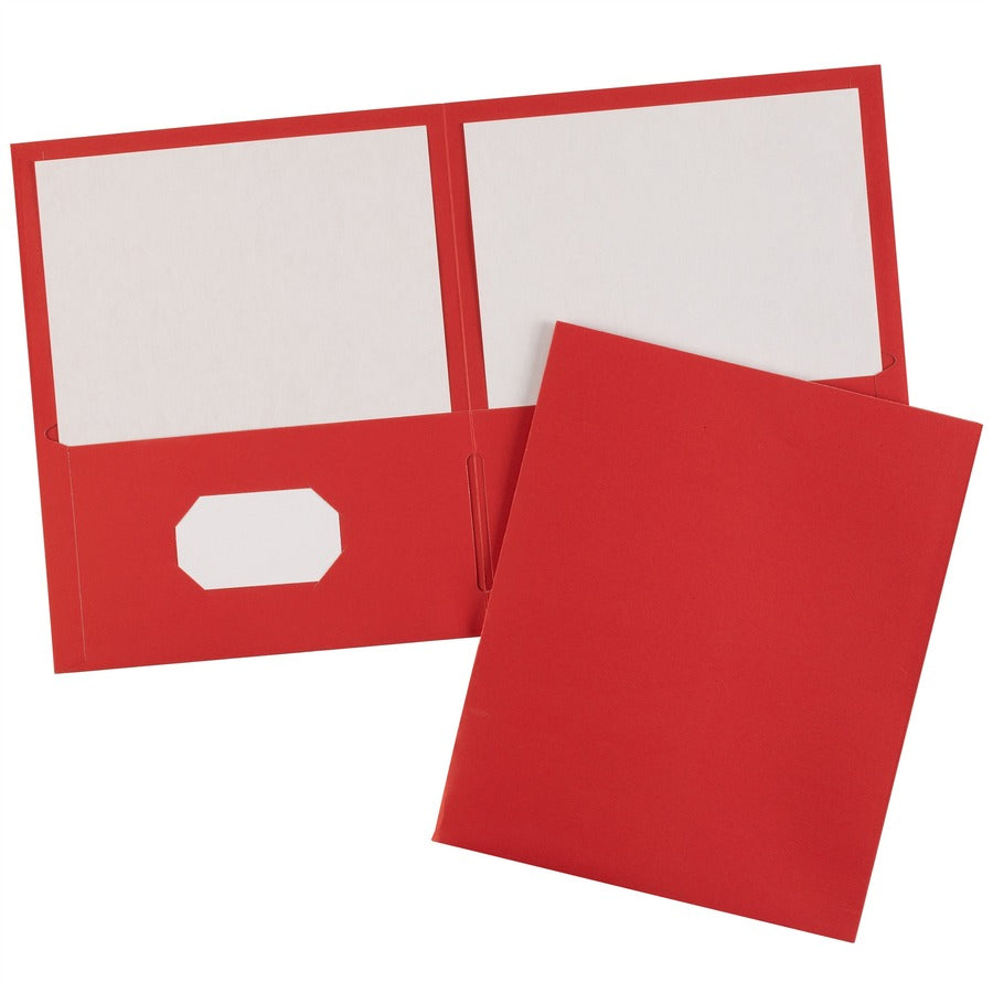 Two-Pocket Folder, 40-Sheet Capacity, 11 x 8.5, Red, 25/Box
