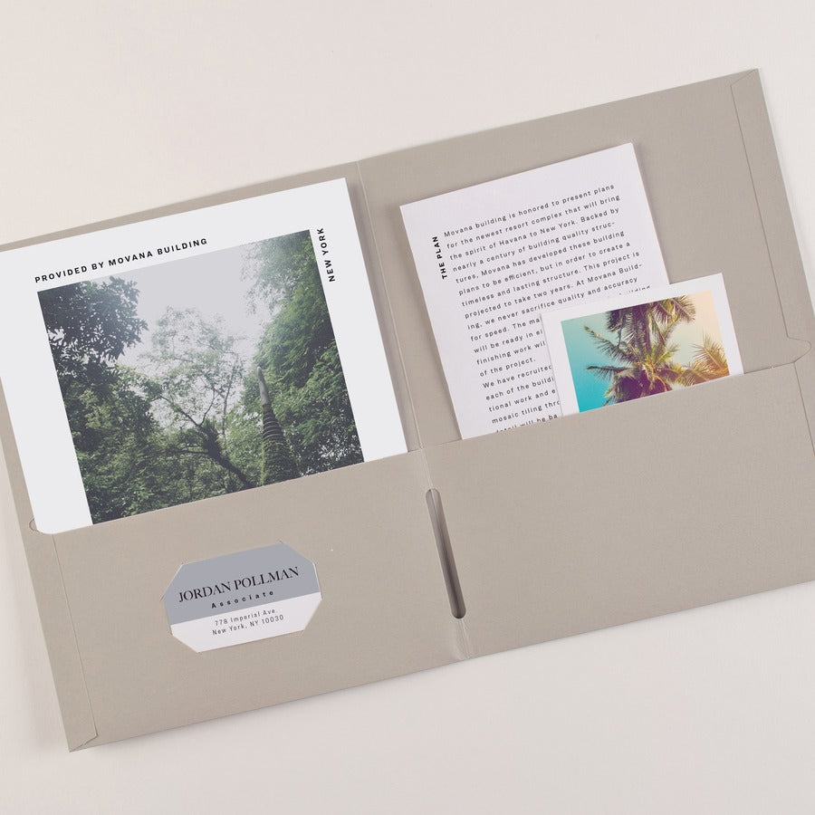 Two-Pocket Folder, 40-Sheet Capacity, 11 x 8.5, Gray, 25/Box