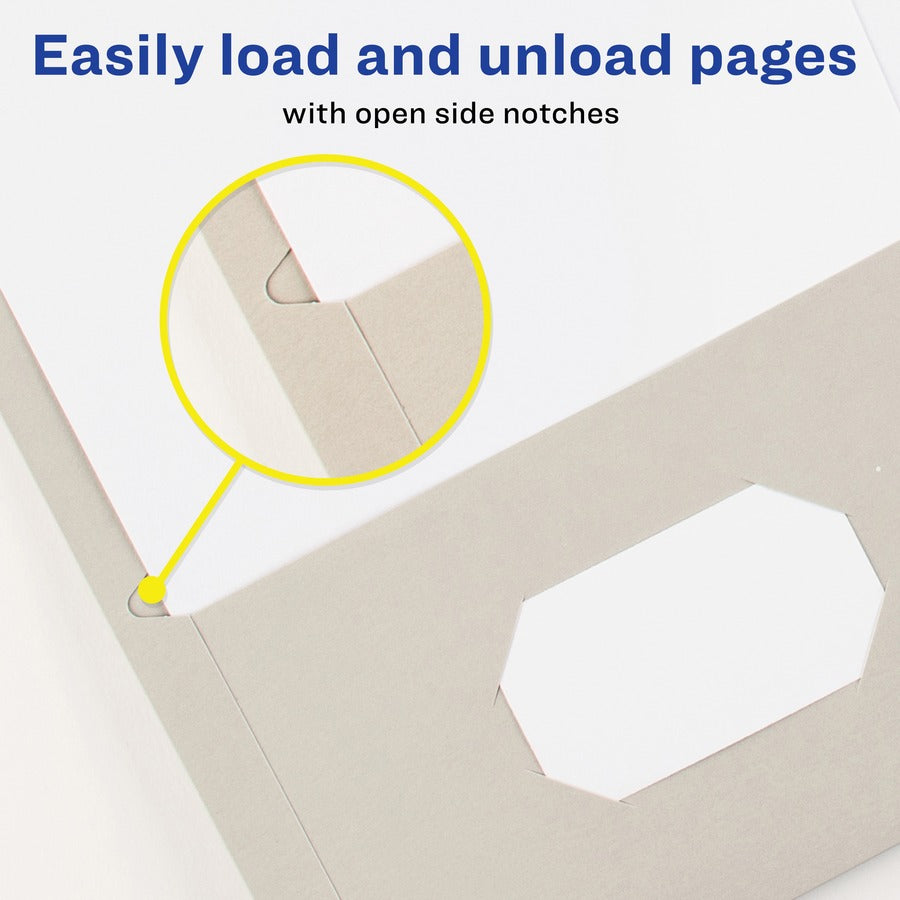 Two-Pocket Folder, 40-Sheet Capacity, 11 x 8.5, Gray, 25/Box