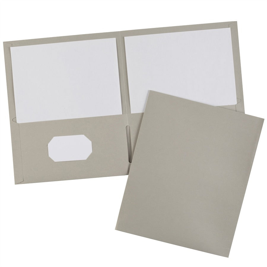 Two-Pocket Folder, 40-Sheet Capacity, 11 x 8.5, Gray, 25/Box