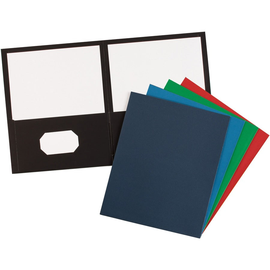 Two-Pocket Folder, 40-Sheet Capacity, 11 x 8.5, Assorted Colors, 25/Box