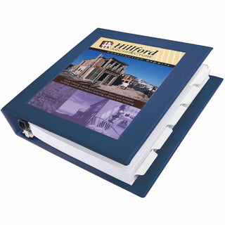 Framed View Heavy-Duty Binders, 3 Rings, 1.5" Capacity, 11 x 8.5, Navy Blue