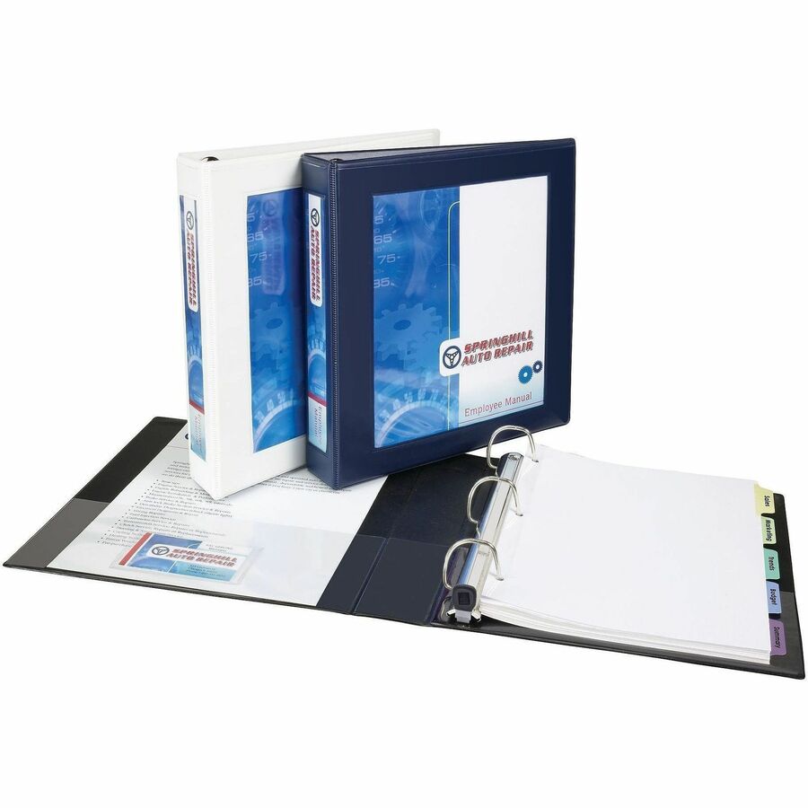 Framed View Heavy-Duty Binders, 3 Rings, 1.5" Capacity, 11 x 8.5, White